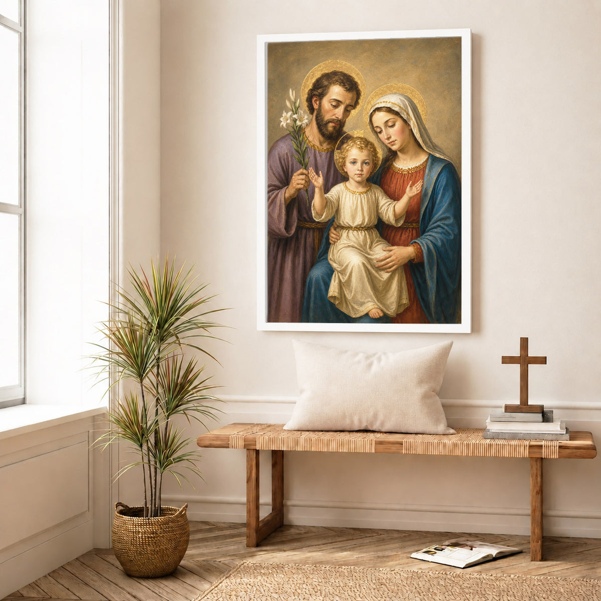 Holy Family with Child Jesus Poster/Canvas – Catholic Christian Wall Art