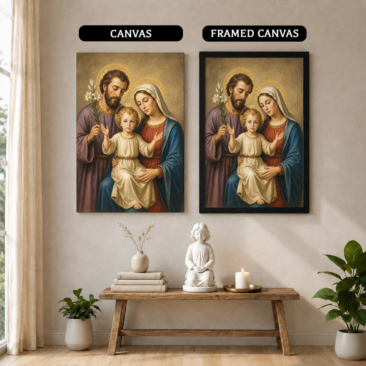 Holy Family with Child Jesus Poster/Canvas – Catholic Christian Wall Art