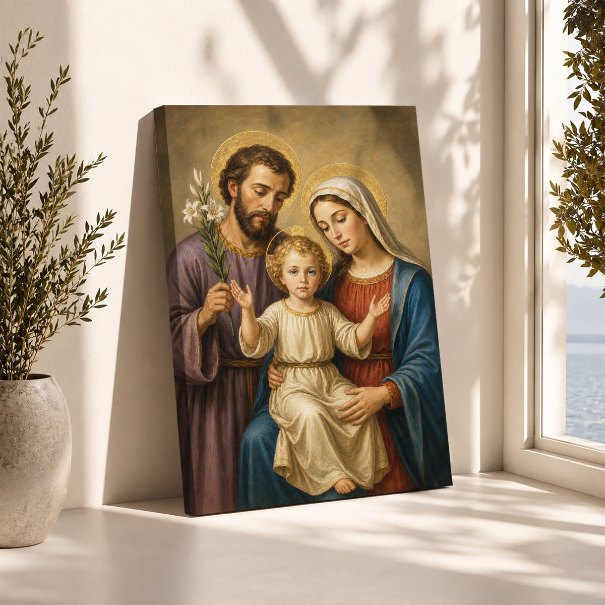 Holy Family with Child Jesus Poster/Canvas – Catholic Christian Wall Art