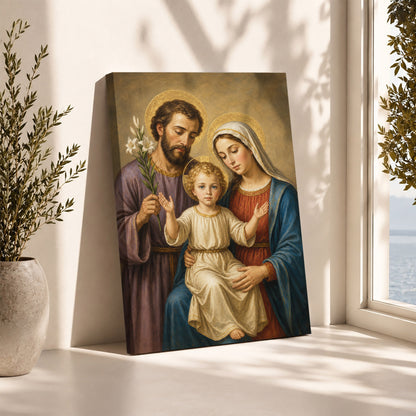 Holy Family with Child Jesus Poster/Canvas – Catholic Christian Wall Art
