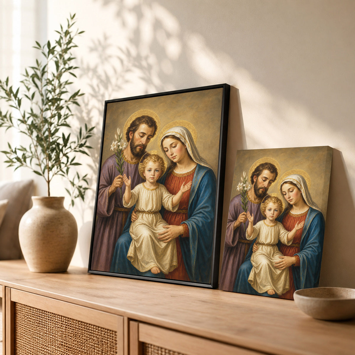 Holy Family with Child Jesus Poster/Canvas – Catholic Christian Wall Art
