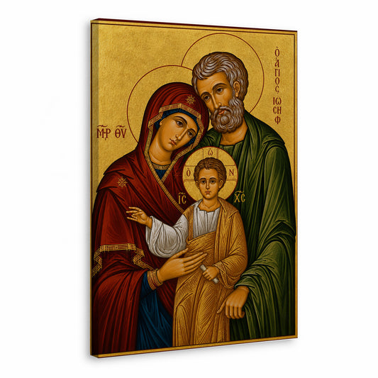 Byzantine Holy Family Icon Poster/Canvas – Catholic Orthodox Religious Wall Art
