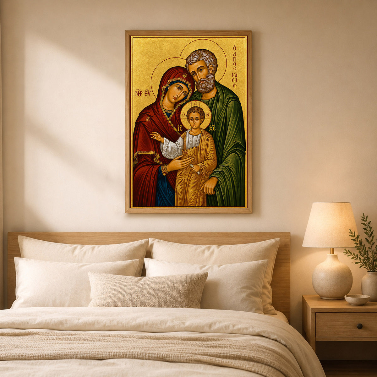 Byzantine Holy Family Icon Poster/Canvas – Catholic Orthodox Religious Wall Art
