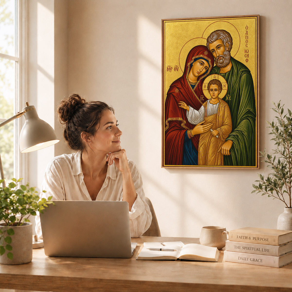 Byzantine Holy Family Icon Poster/Canvas – Catholic Orthodox Religious Wall Art
