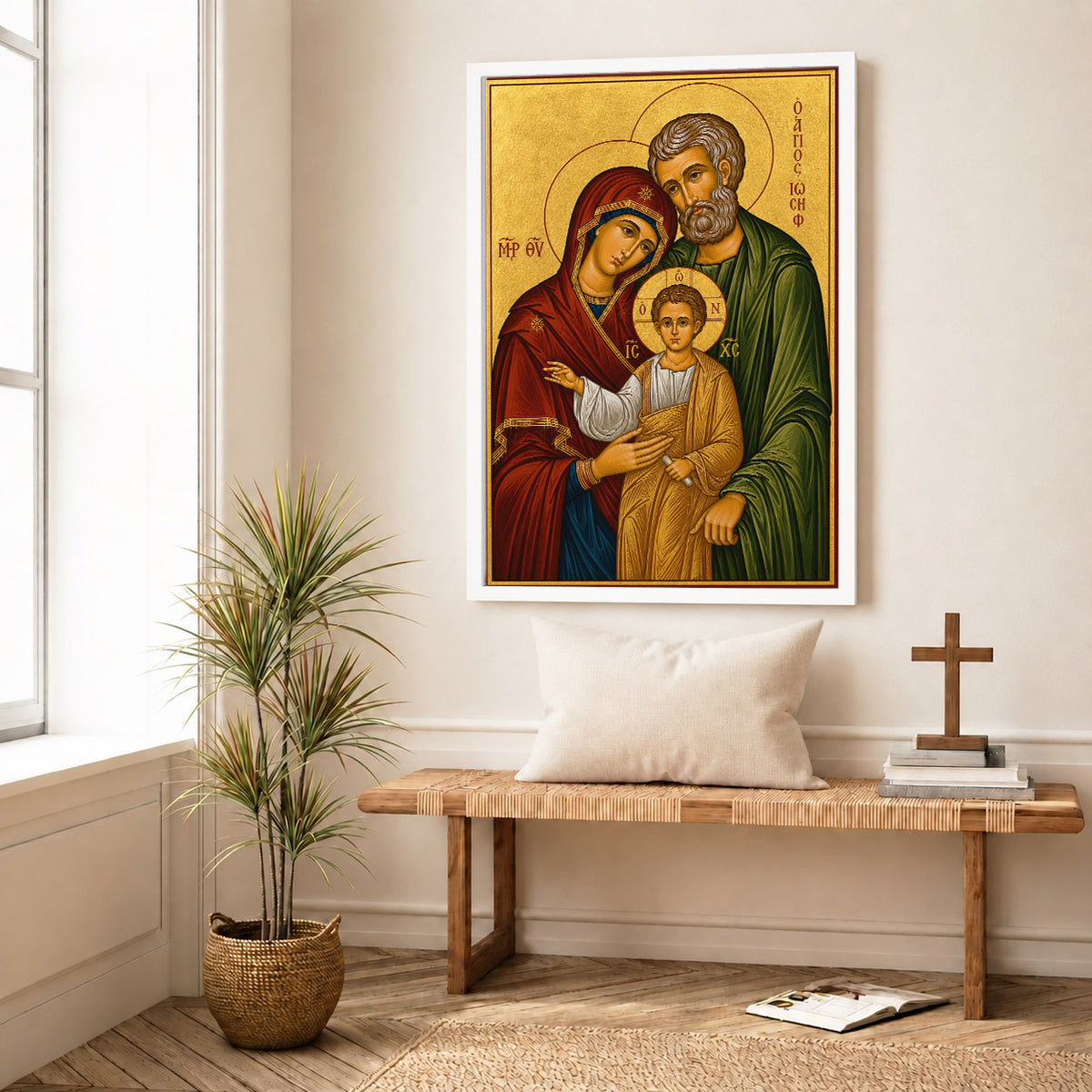 Byzantine Holy Family Icon Poster/Canvas – Catholic Orthodox Religious Wall Art
