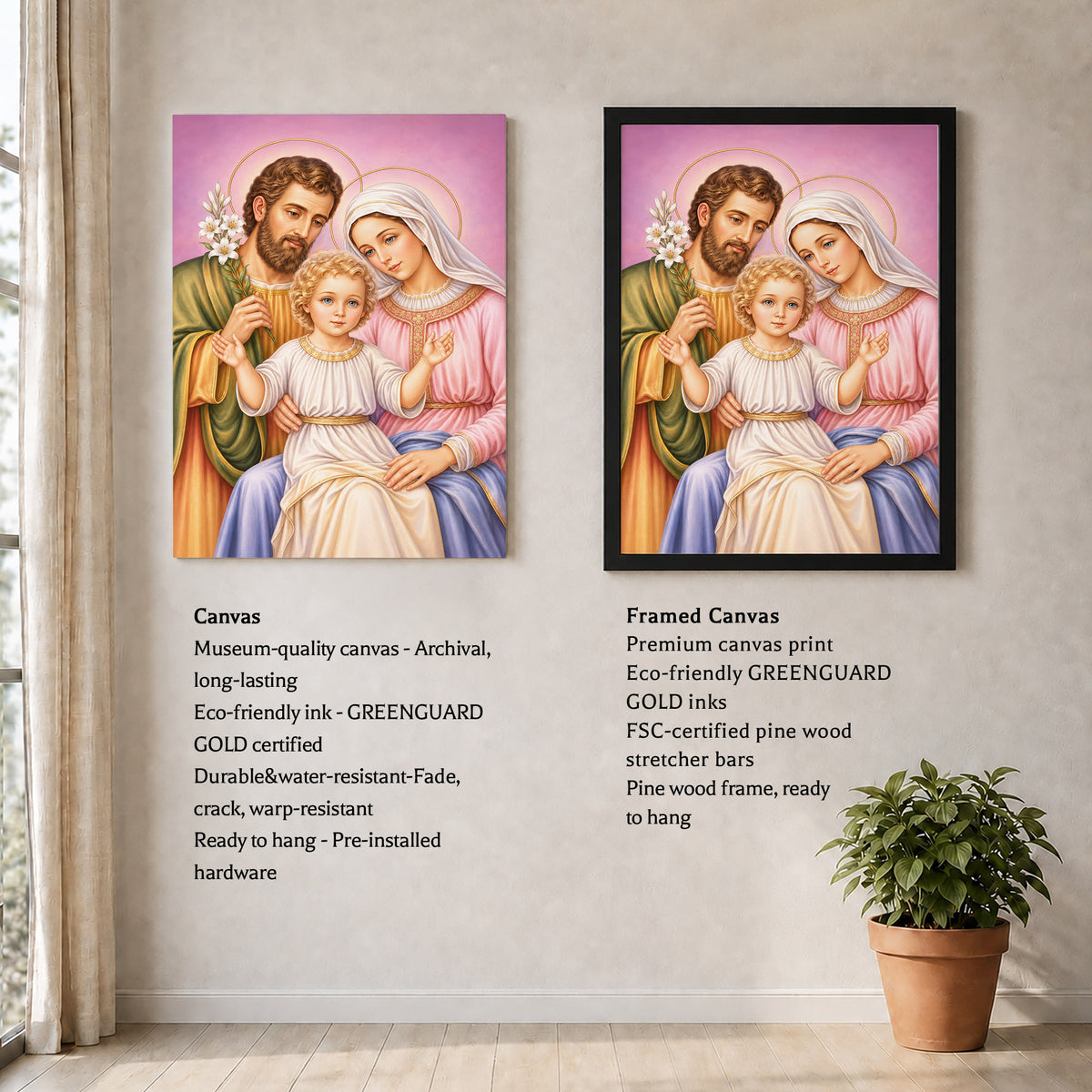 Holy Family with Child Jesus Poster/Canvas – Catholic Christian Wall Art