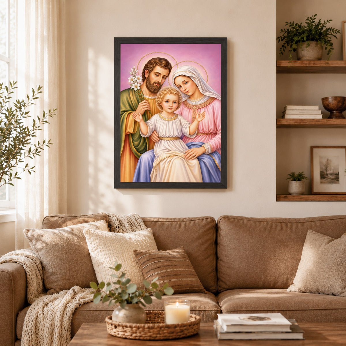 Holy Family with Child Jesus Poster/Canvas – Catholic Christian Wall Art