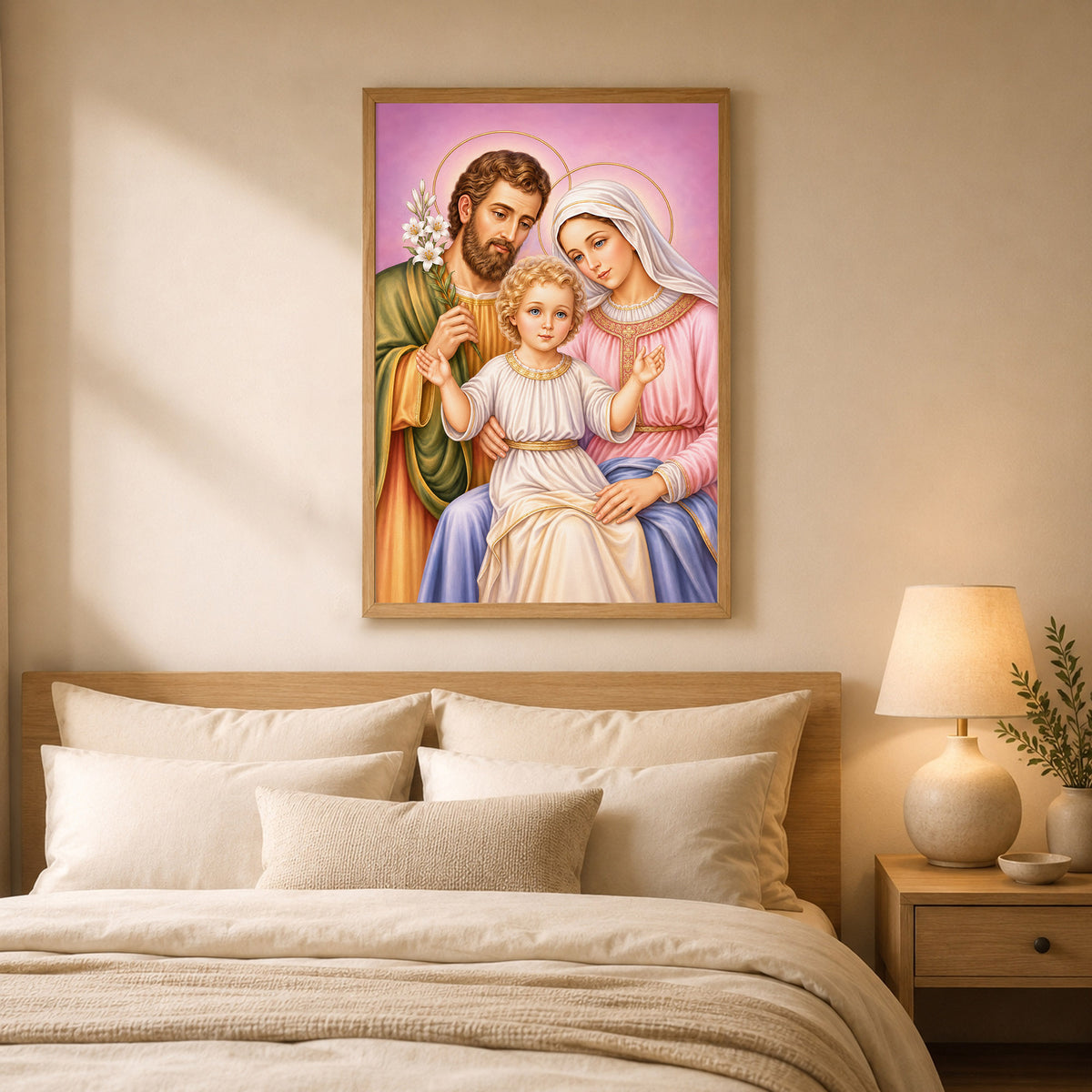 Holy Family with Child Jesus Poster/Canvas – Catholic Christian Wall Art