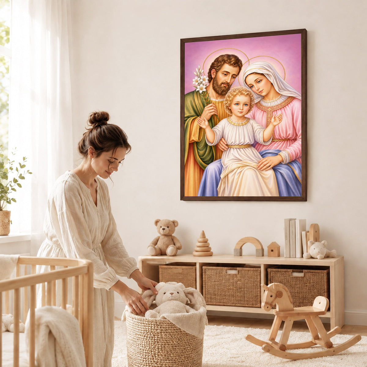 Holy Family with Child Jesus Poster/Canvas – Catholic Christian Wall Art