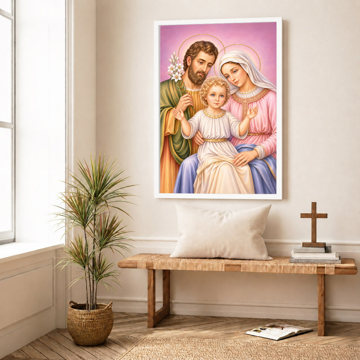 Holy Family with Child Jesus Poster/Canvas – Catholic Christian Wall Art