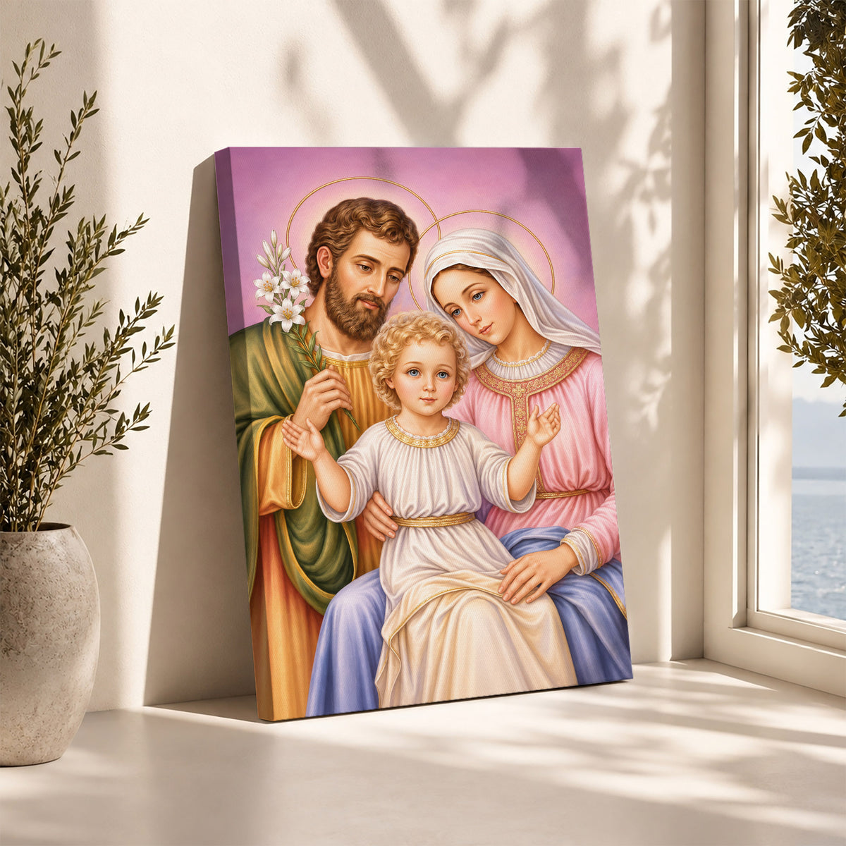 Holy Family with Child Jesus Poster/Canvas – Catholic Christian Wall Art