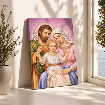 Holy Family with Child Jesus Poster/Canvas – Catholic Christian Wall Art