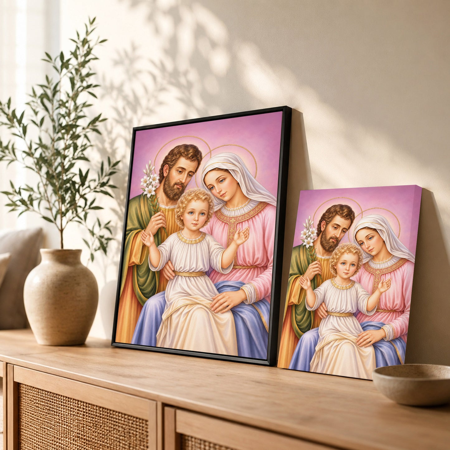 Holy Family with Child Jesus Poster/Canvas – Catholic Christian Wall Art