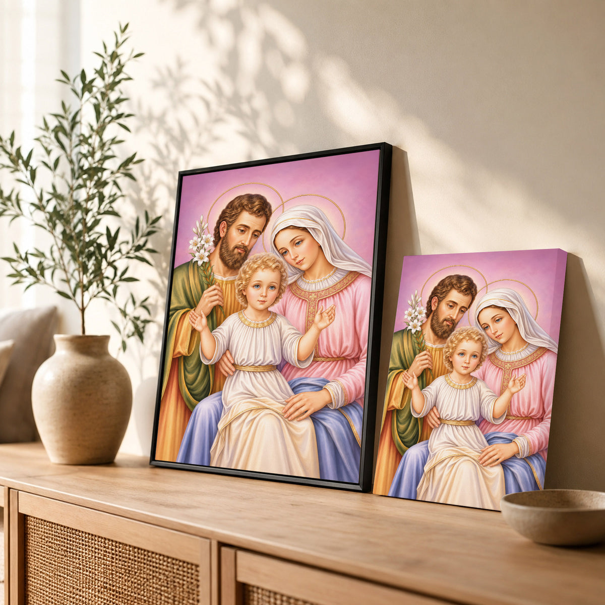 Holy Family with Child Jesus Poster/Canvas – Catholic Christian Wall Art
