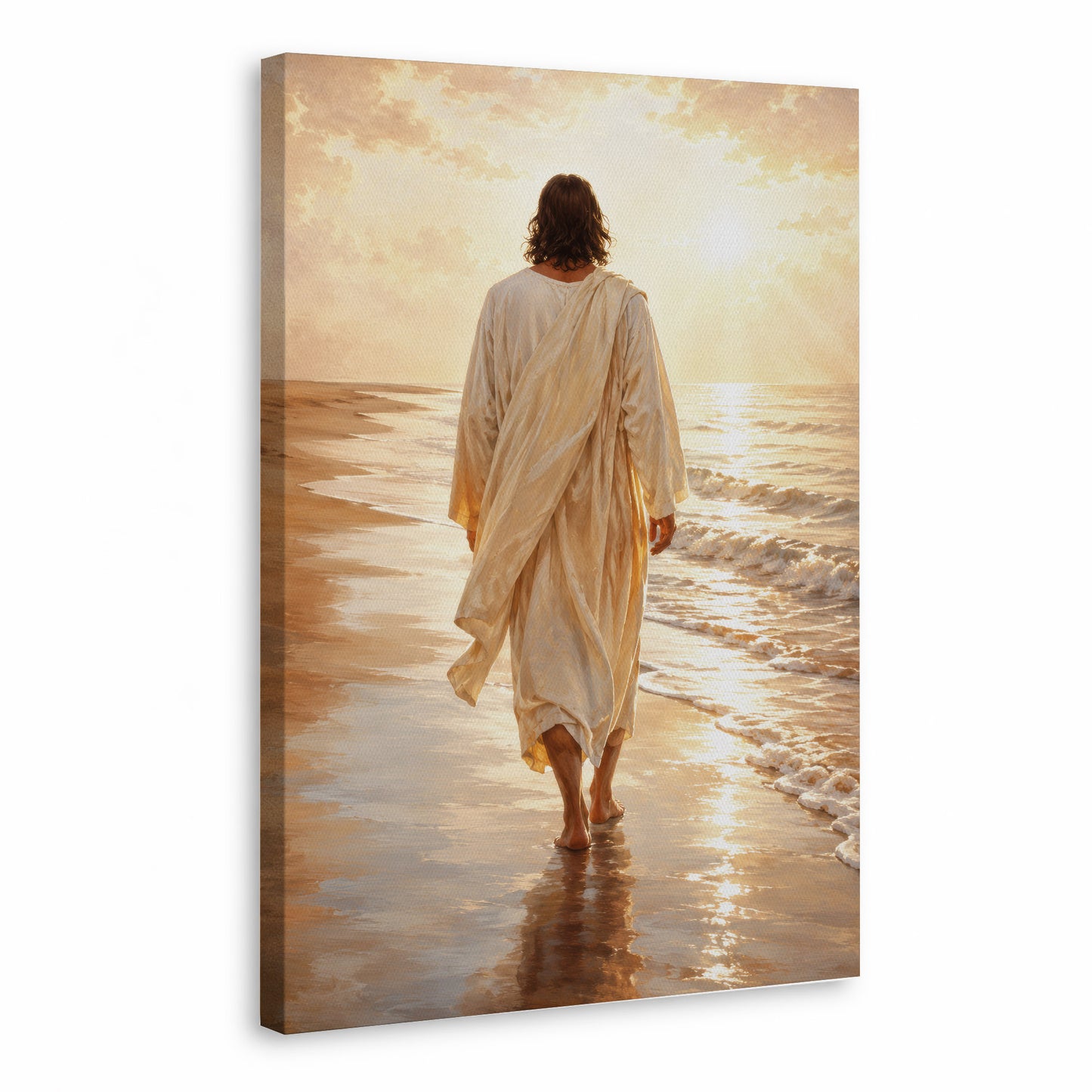 Jesus Walking by the Sea Christian Wall Art Poster/Canvas
