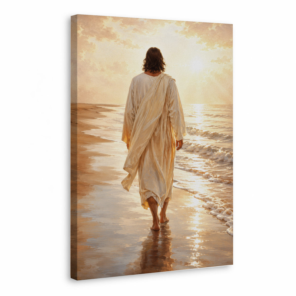 Jesus Walking by the Sea Christian Wall Art Poster/Canvas