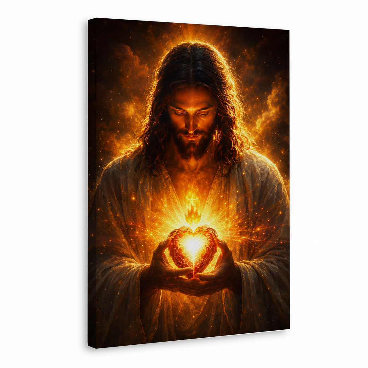 Jesus Christ Sacred Heart Light Christian Wall Art Poster/Canvas
