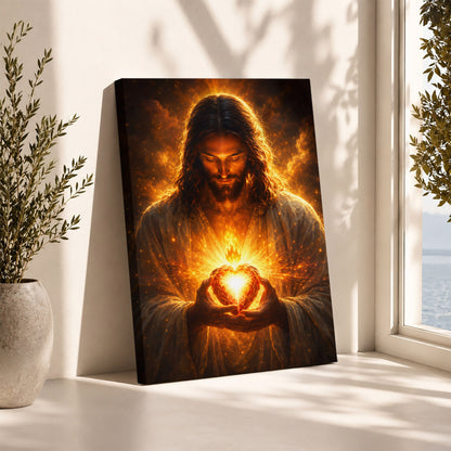 Jesus Christ Sacred Heart Light Christian Wall Art Poster/Canvas