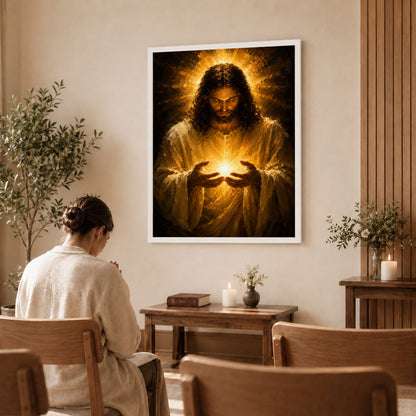 Jesus Light of Hope Canvas Wall Art Poster/Canvas