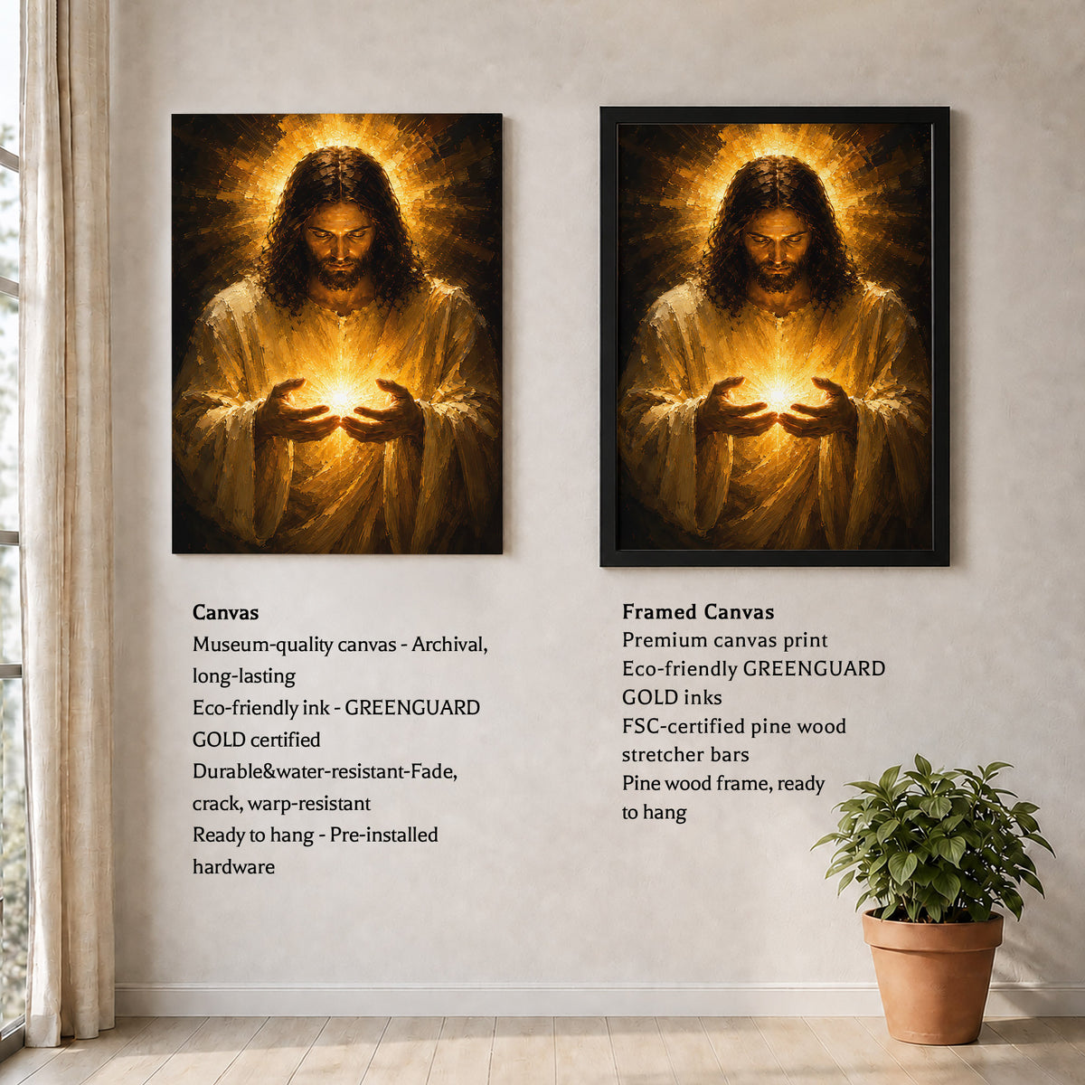 Jesus Light of Hope Canvas Wall Art Poster/Canvas