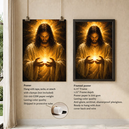 Jesus Light of Hope Canvas Wall Art Poster/Canvas
