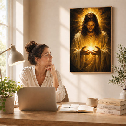 Jesus Light of Hope Canvas Wall Art Poster/Canvas