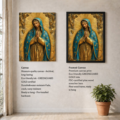 Our Lady of Grace with Radiant Gold Halo Wall Art Poster/Canvas