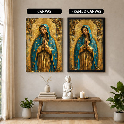 Our Lady of Grace with Radiant Gold Halo Wall Art Poster/Canvas