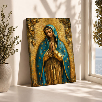 Our Lady of Grace with Radiant Gold Halo Wall Art Poster/Canvas