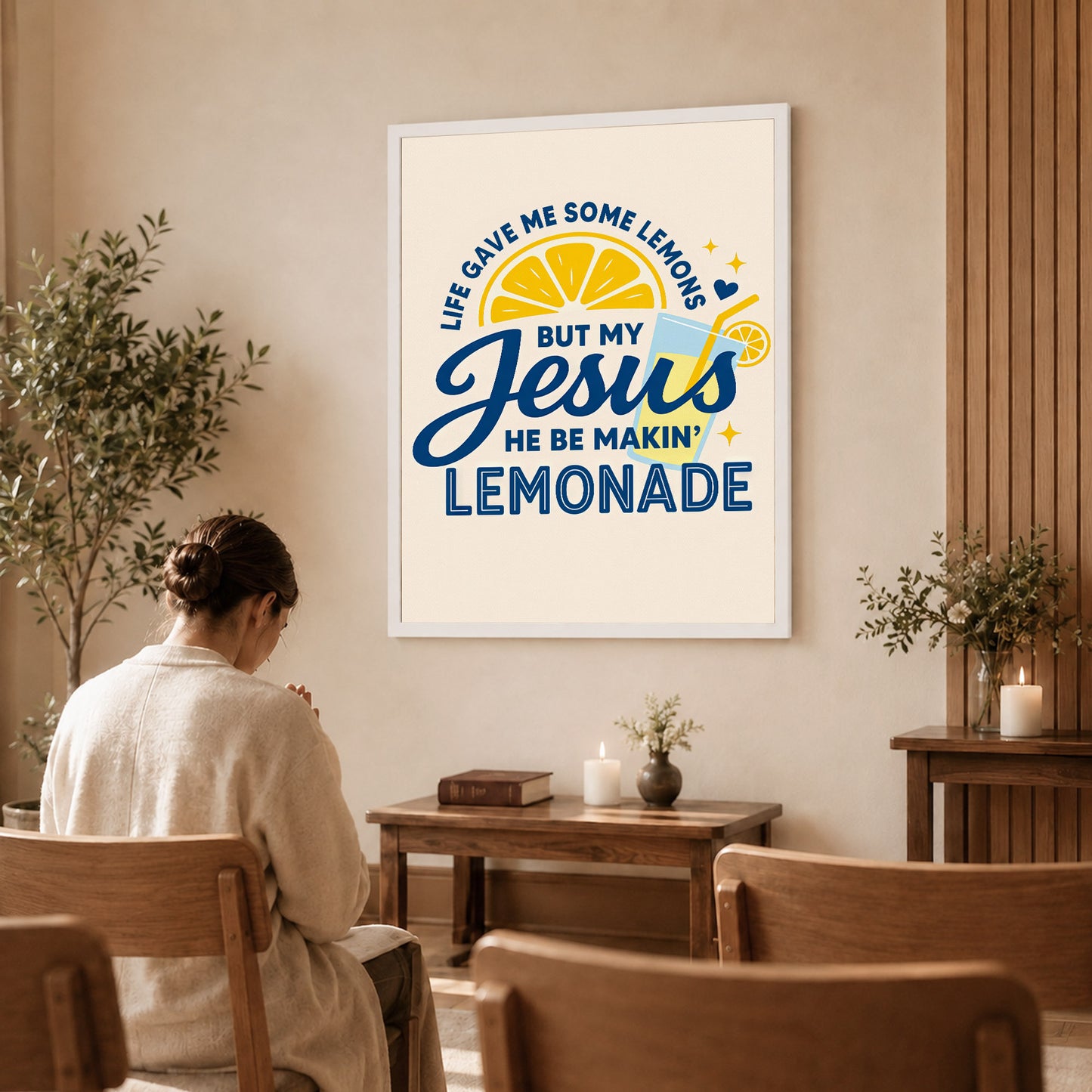 Life Gave Me Lemons But Jesus Made Lemonade Poster/Canvas – Christian Wall Art