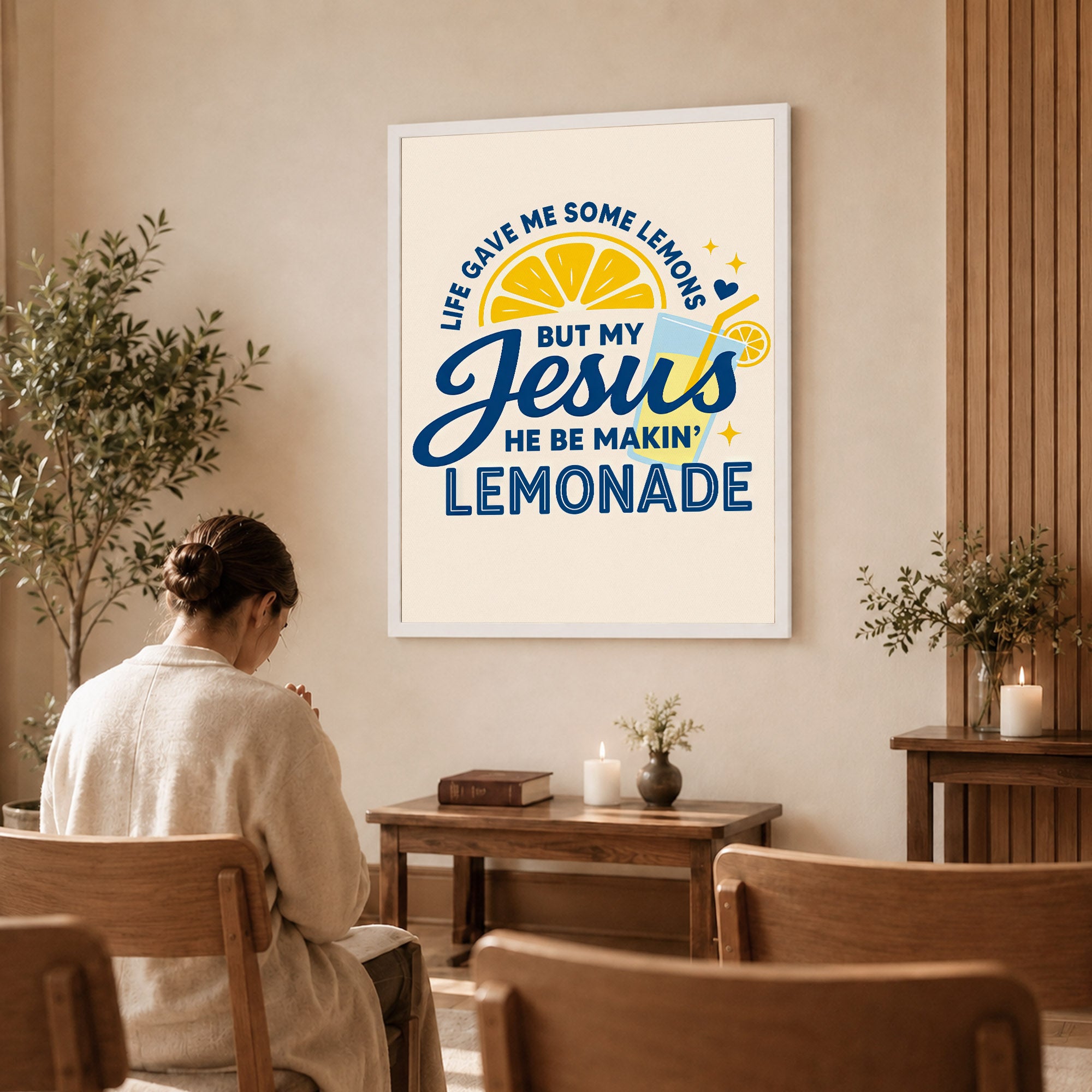 Life Gave Me Lemons But Jesus Made Lemonade Poster/Canvas – Christian Wall Art