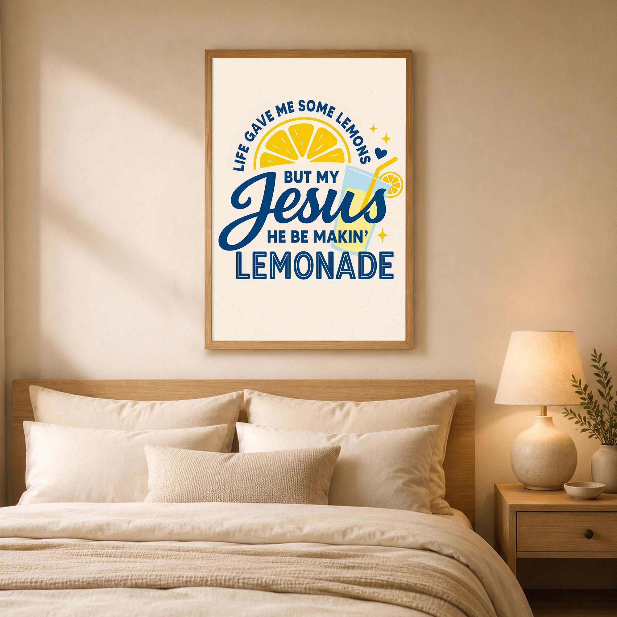 Life Gave Me Lemons But Jesus Made Lemonade Poster/Canvas – Christian Wall Art