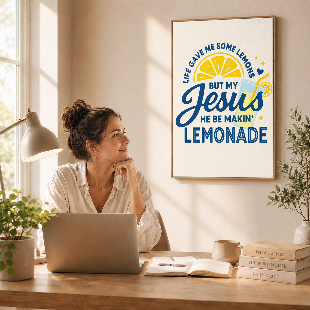 Life Gave Me Lemons But Jesus Made Lemonade Poster/Canvas – Christian Wall Art