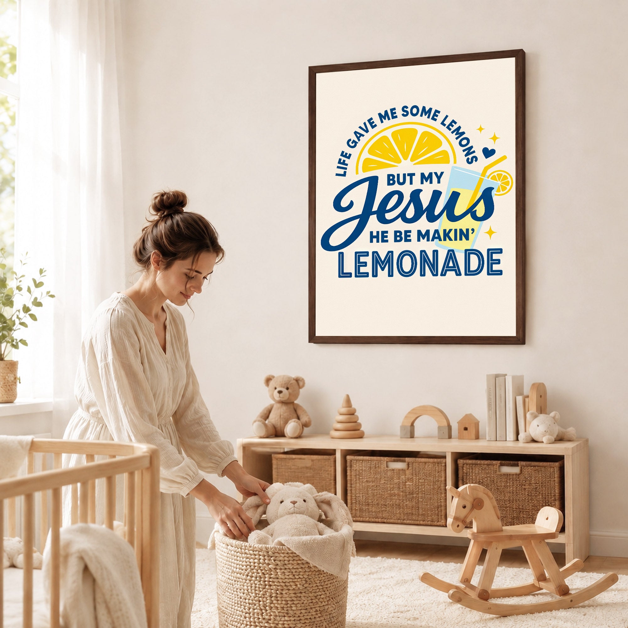 Life Gave Me Lemons But Jesus Made Lemonade Poster/Canvas – Christian Wall Art