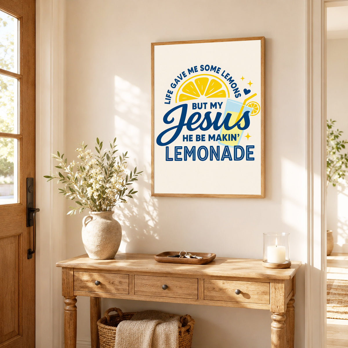 Life Gave Me Lemons But Jesus Made Lemonade Poster/Canvas – Christian Wall Art