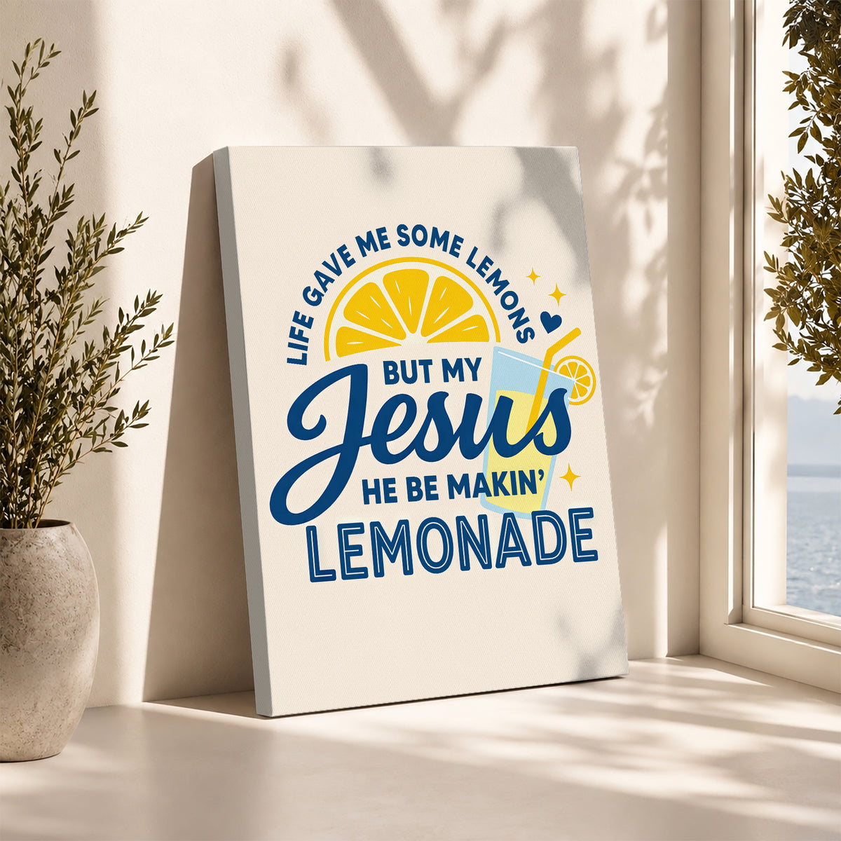 Life Gave Me Lemons But Jesus Made Lemonade Poster/Canvas – Christian Wall Art