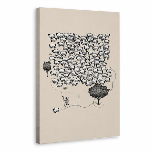Lost Sheep Shepherd Poster/Canvas – Christian Minimalist Wall Art