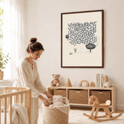 Lost Sheep Shepherd Poster/Canvas – Christian Minimalist Wall Art