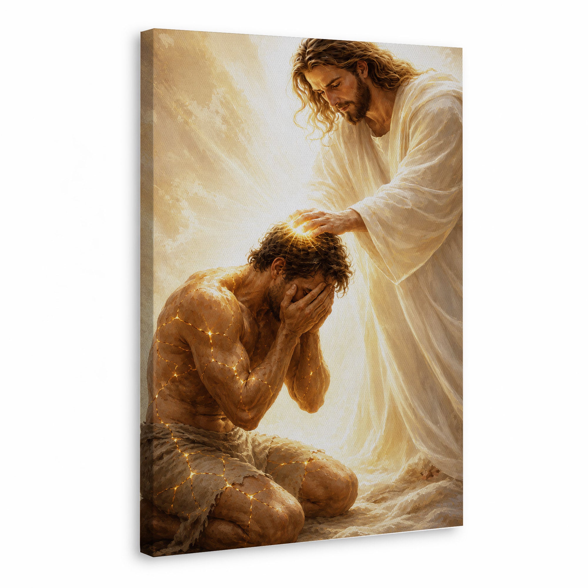 Jesus Christ Healing the Broken Sacred Light Christian Wall Art Poster/Canvas