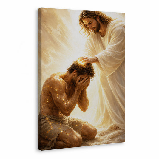 Jesus Christ Healing the Broken Sacred Light Christian Wall Art Poster/Canvas