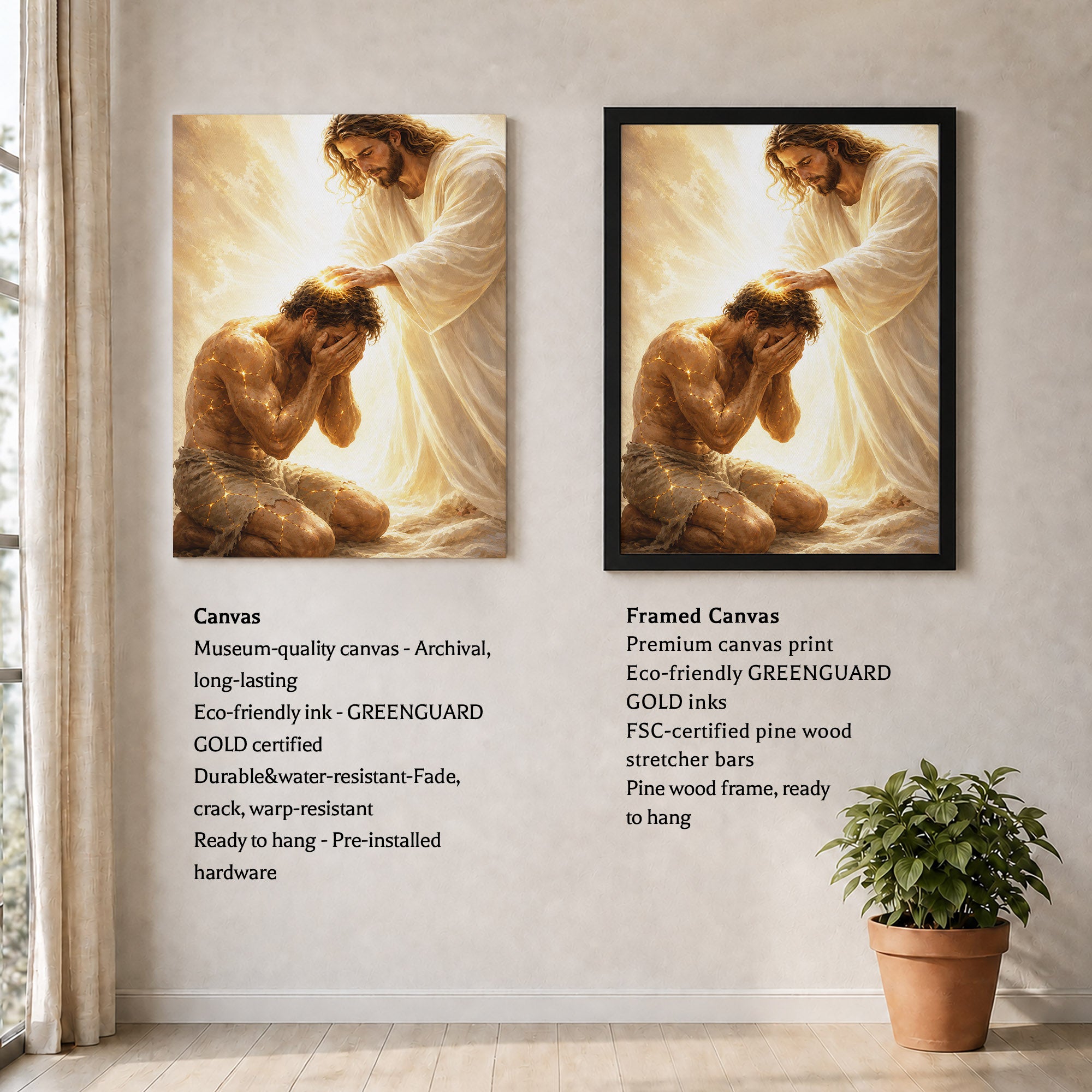 Jesus Christ Healing the Broken Sacred Light Christian Wall Art Poster/Canvas