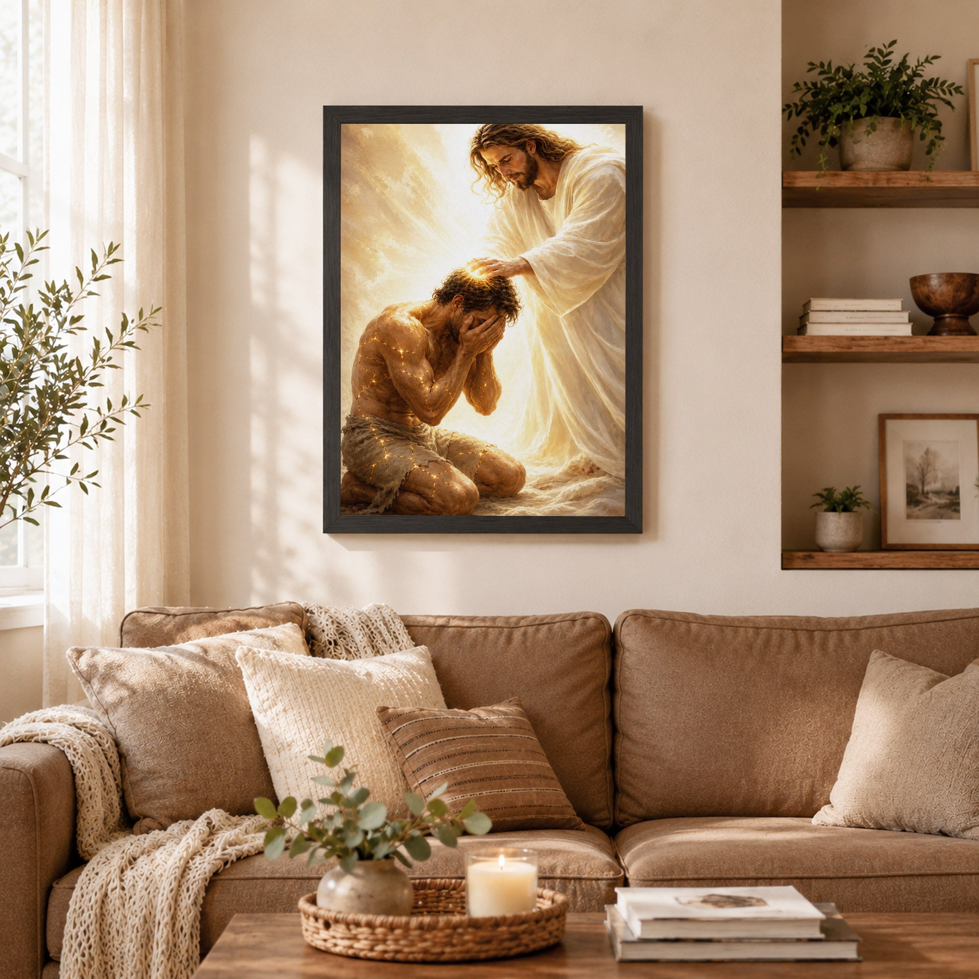 Jesus Christ Healing the Broken Sacred Light Christian Wall Art Poster/Canvas