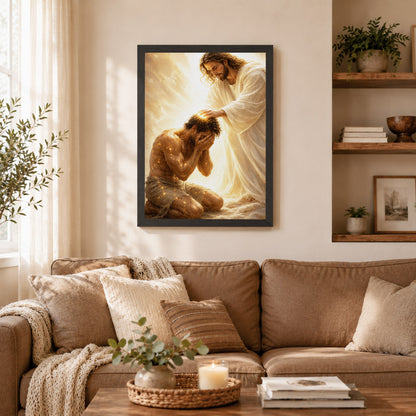 Jesus Christ Healing the Broken Sacred Light Christian Wall Art Poster/Canvas