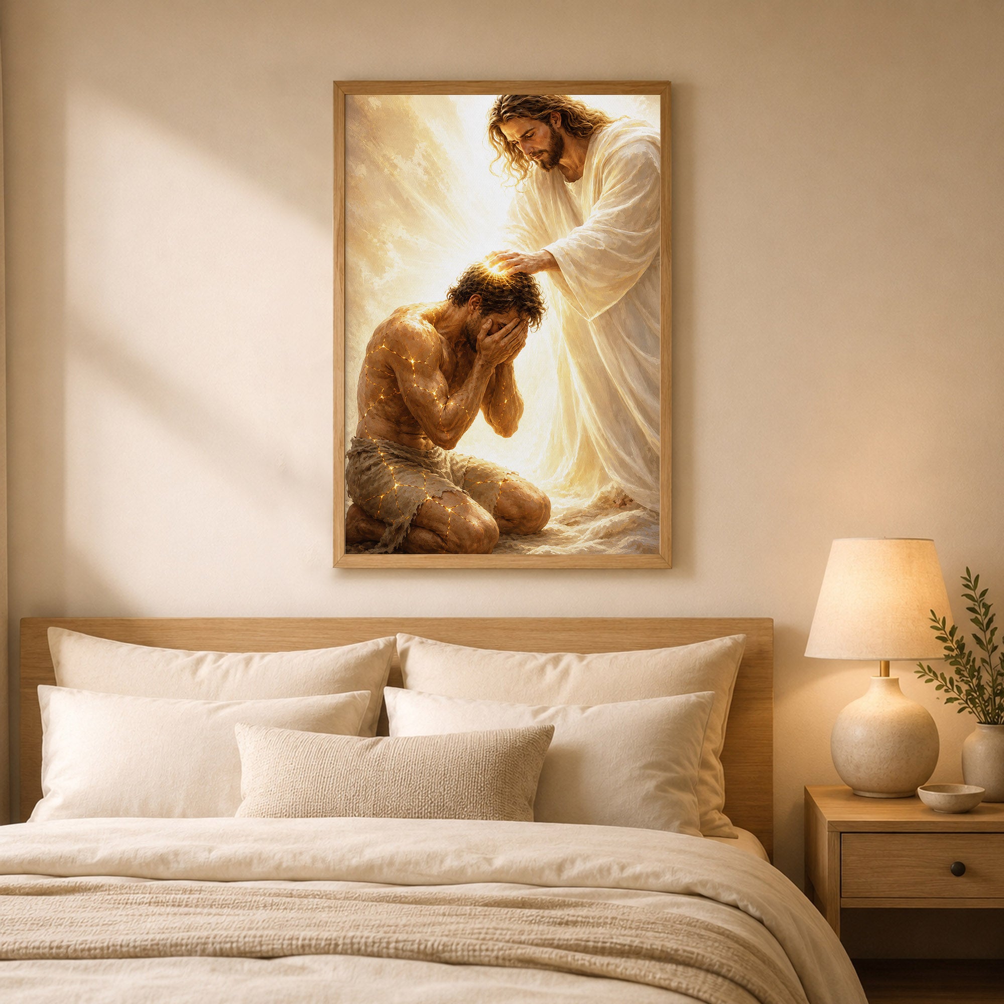 Jesus Christ Healing the Broken Sacred Light Christian Wall Art Poster/Canvas