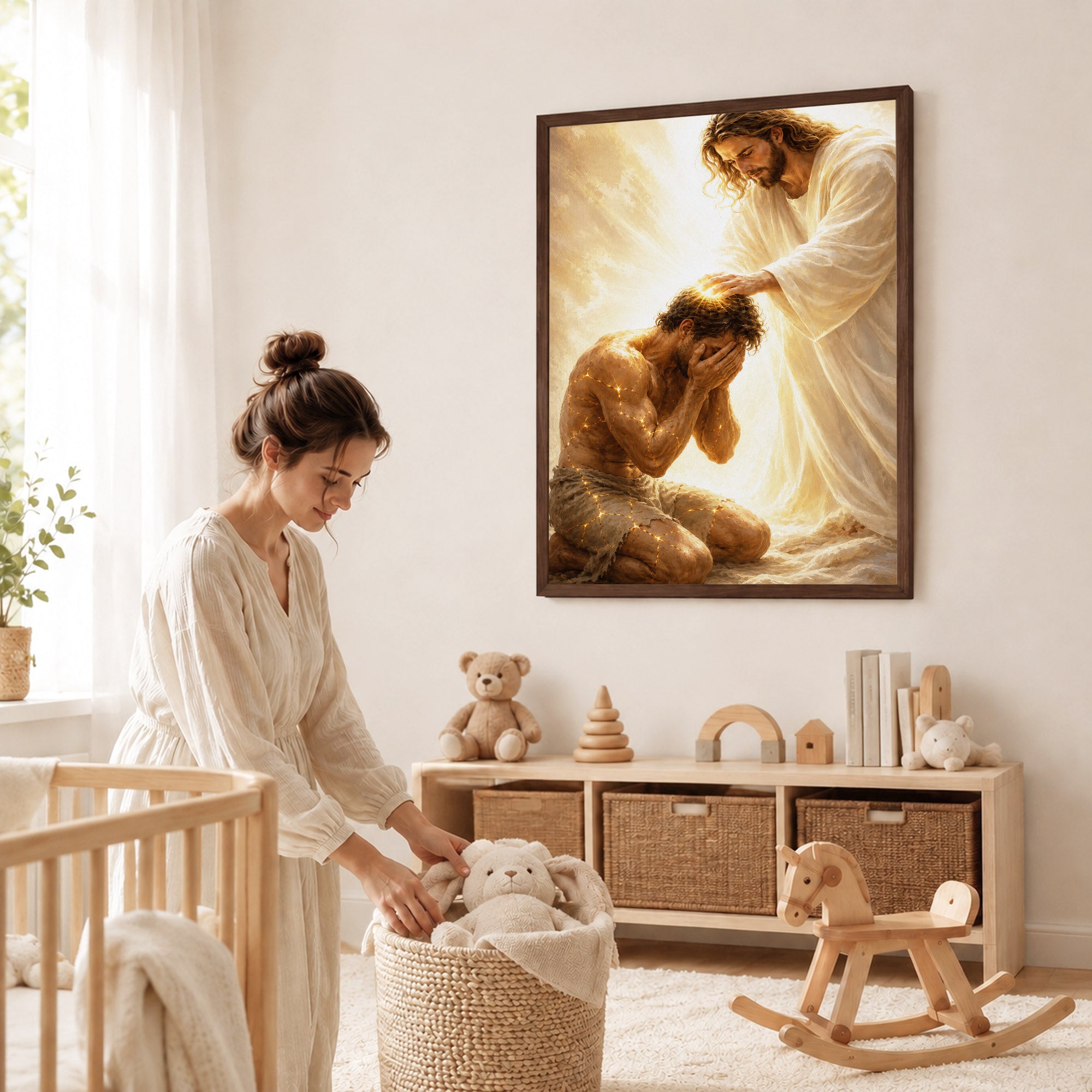 Jesus Christ Healing the Broken Sacred Light Christian Wall Art Poster/Canvas