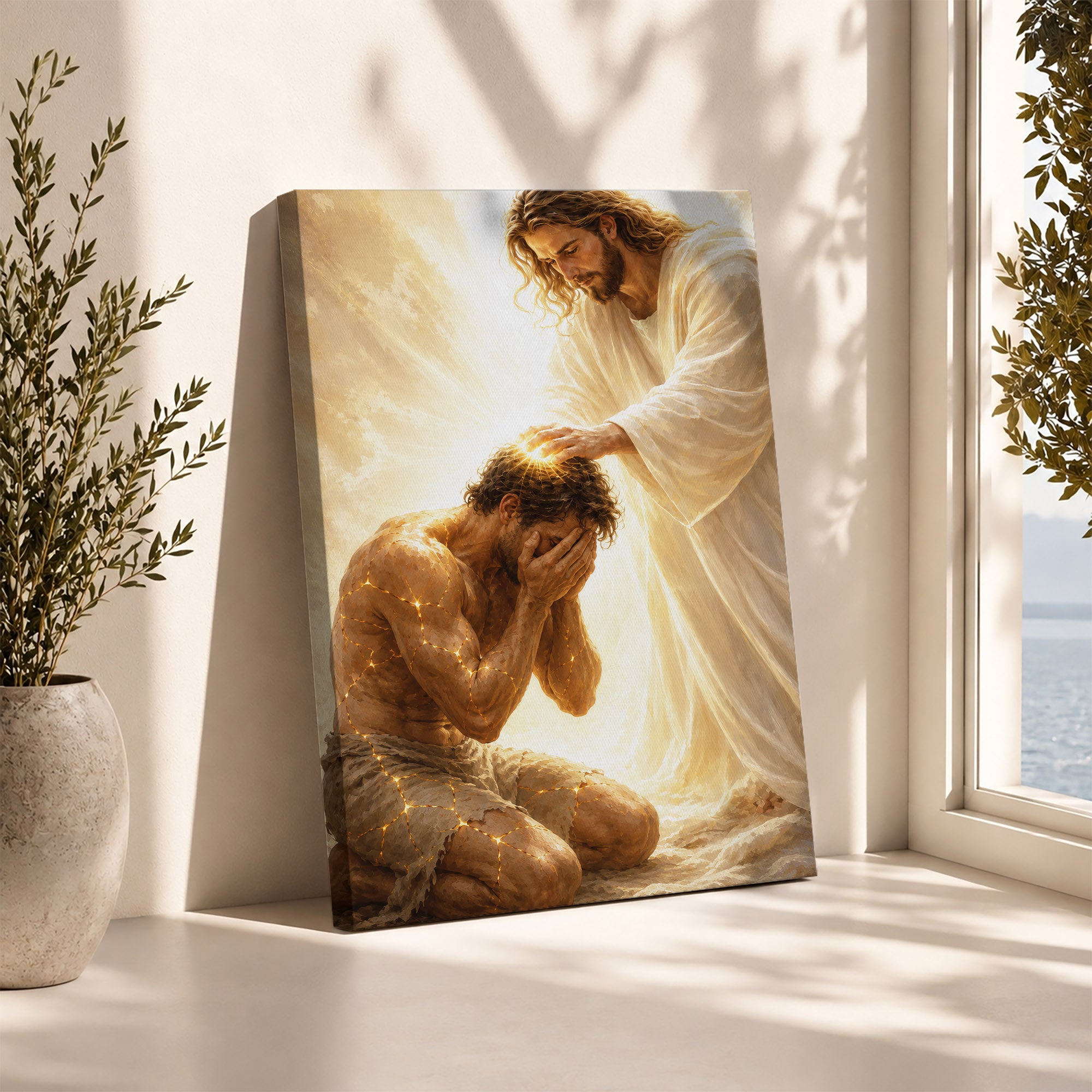 Jesus Christ Healing the Broken Sacred Light Christian Wall Art Poster/Canvas