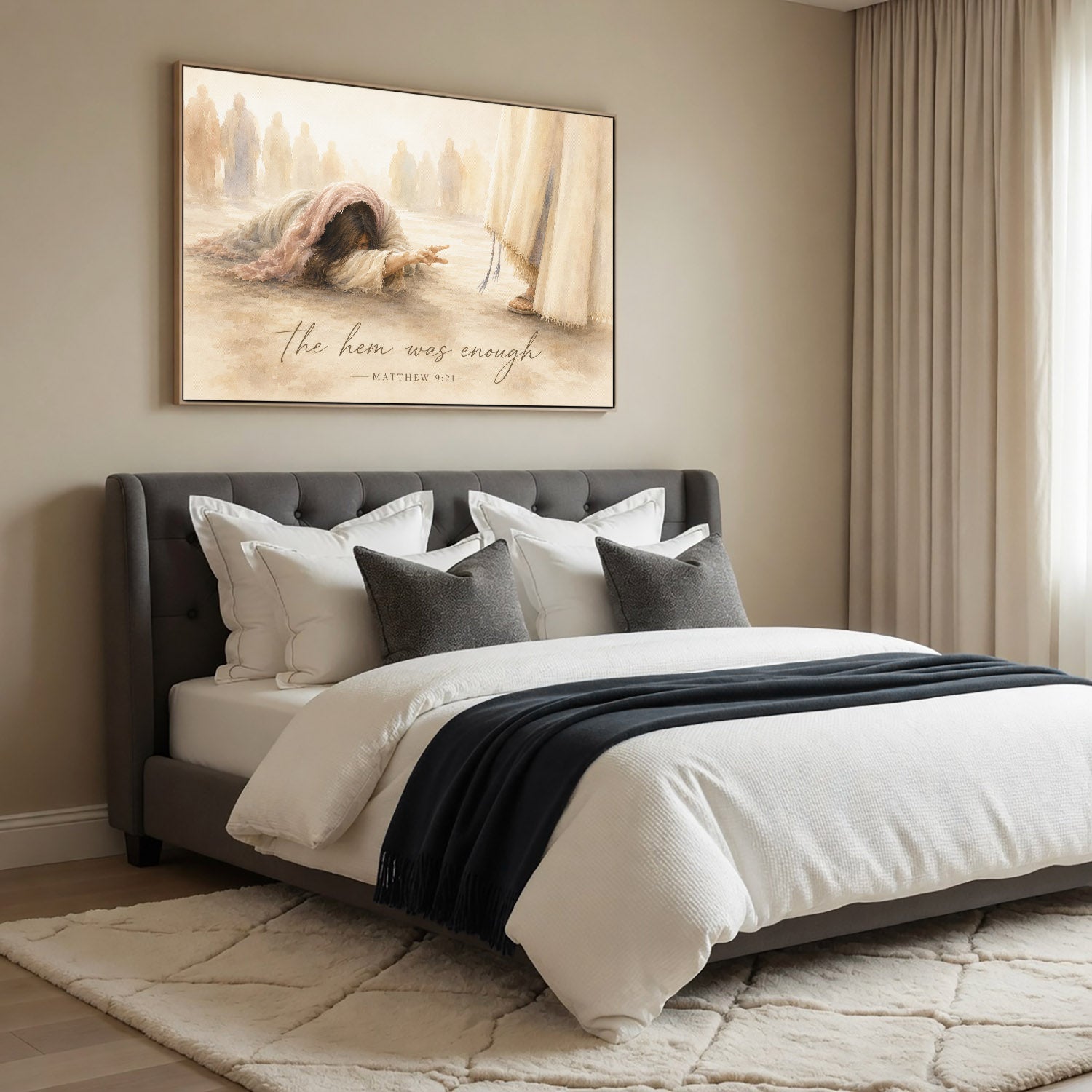 The Hem Was Enough Matthew 9:21 Christian Wall Art Poster/Canvas