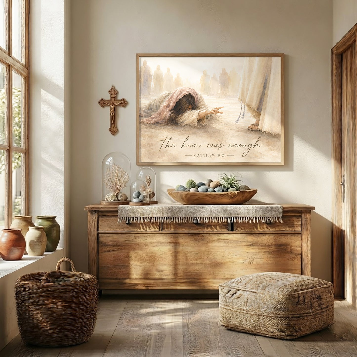 The Hem Was Enough Matthew 9:21 Christian Wall Art Poster/Canvas