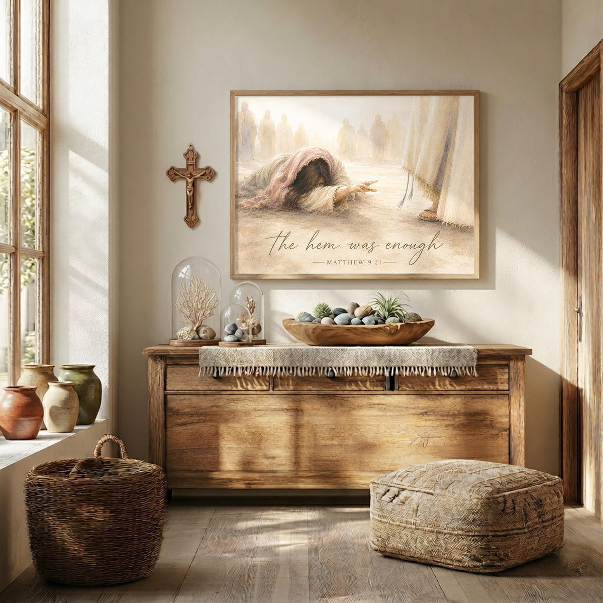 The Hem Was Enough Matthew 9:21 Christian Wall Art Poster/Canvas