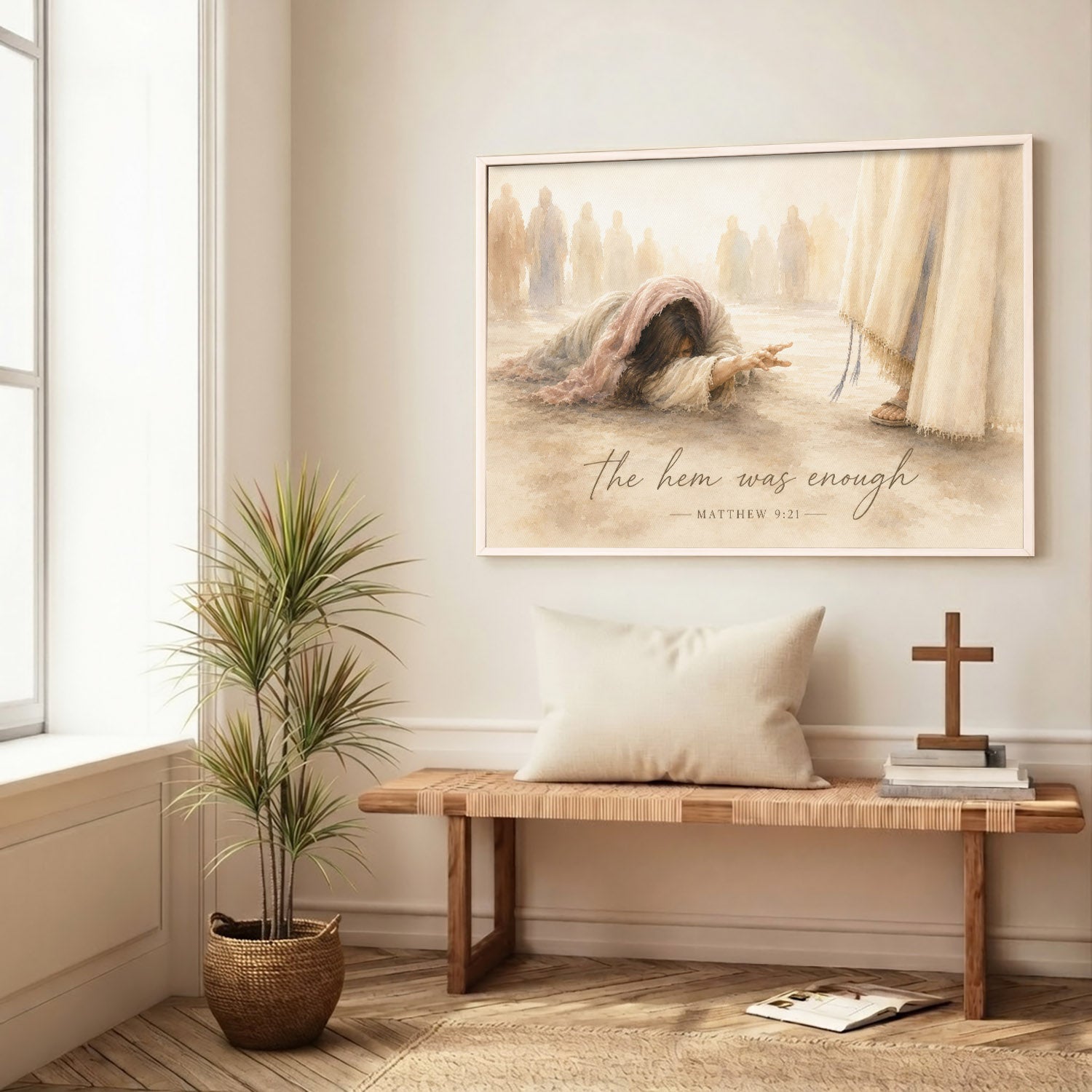 The Hem Was Enough Matthew 9:21 Christian Wall Art Poster/Canvas